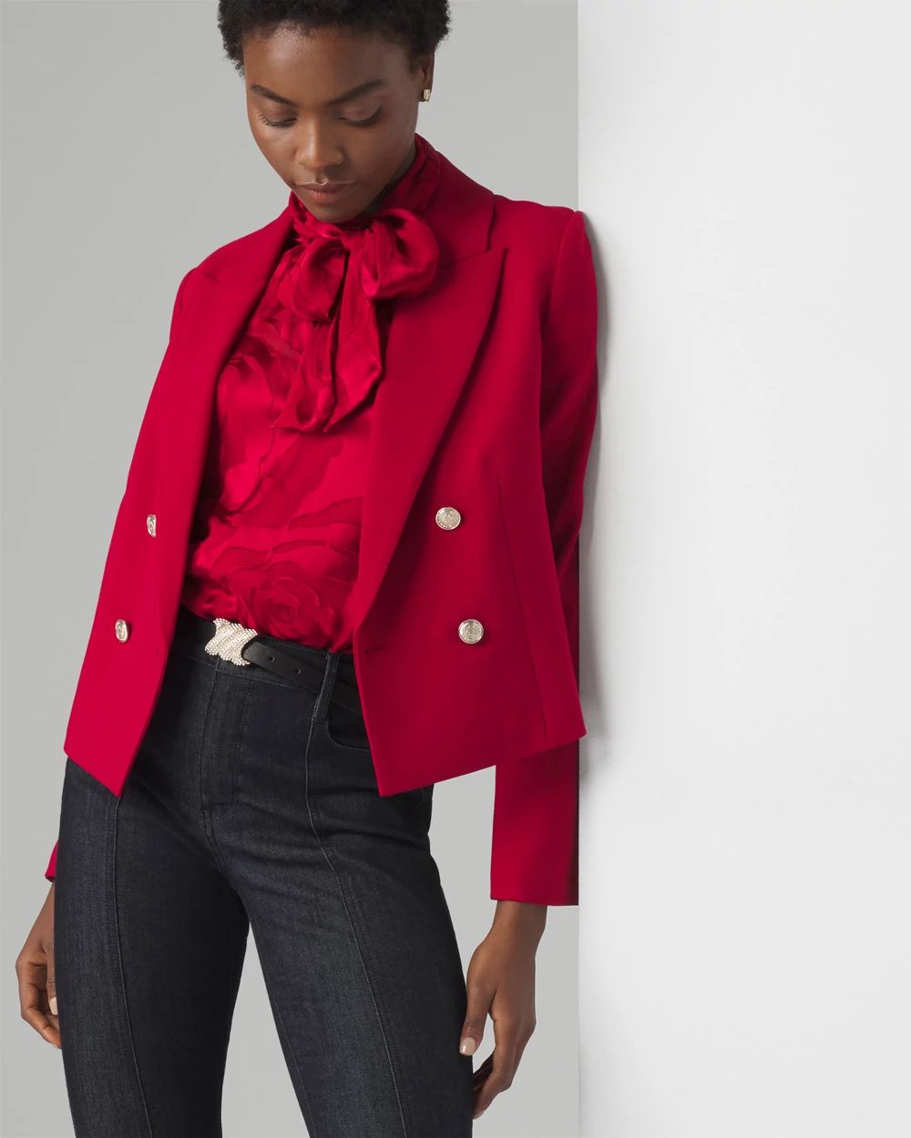 Petite cropped blazer 2025